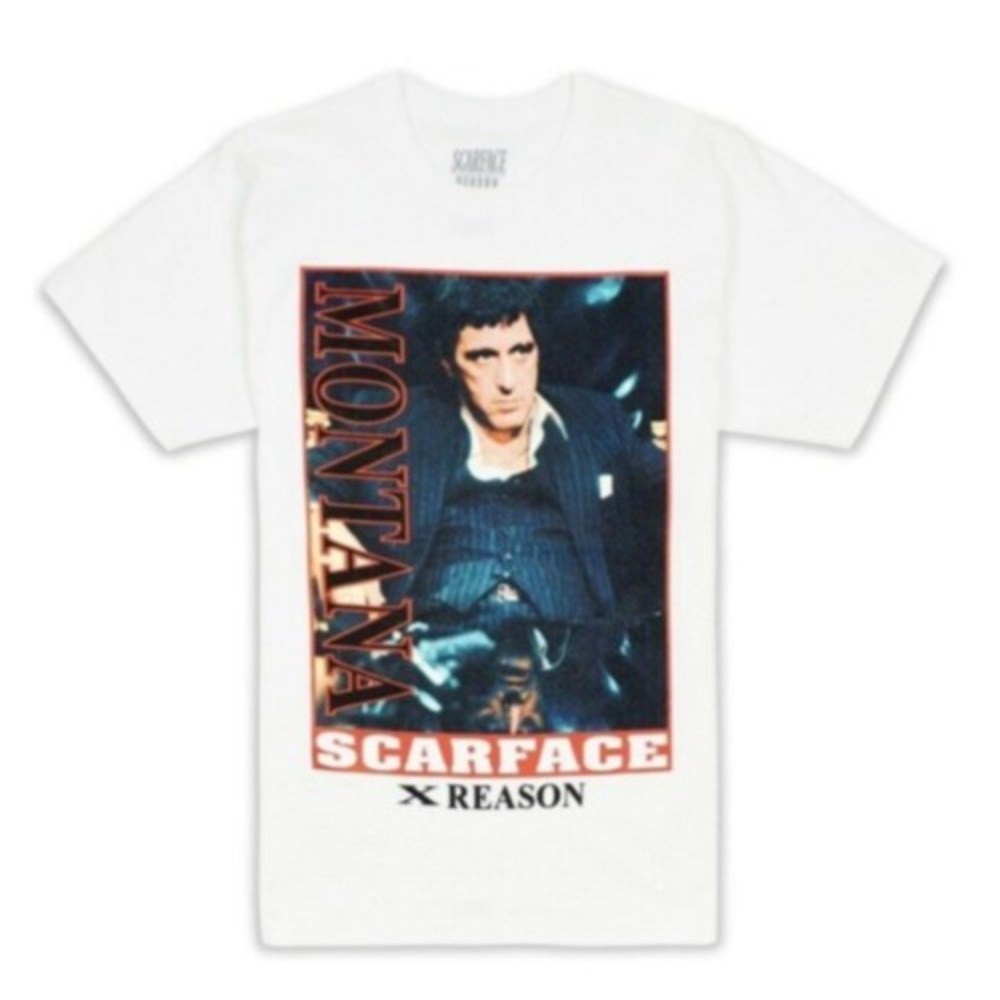 Scarface Reason Tony Montana Graphic Print‎ T-Shirt Mens Medium White Streetwear